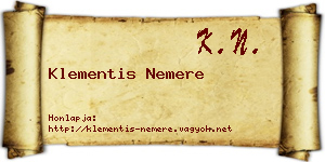 Klementis Nemere névjegykártya
